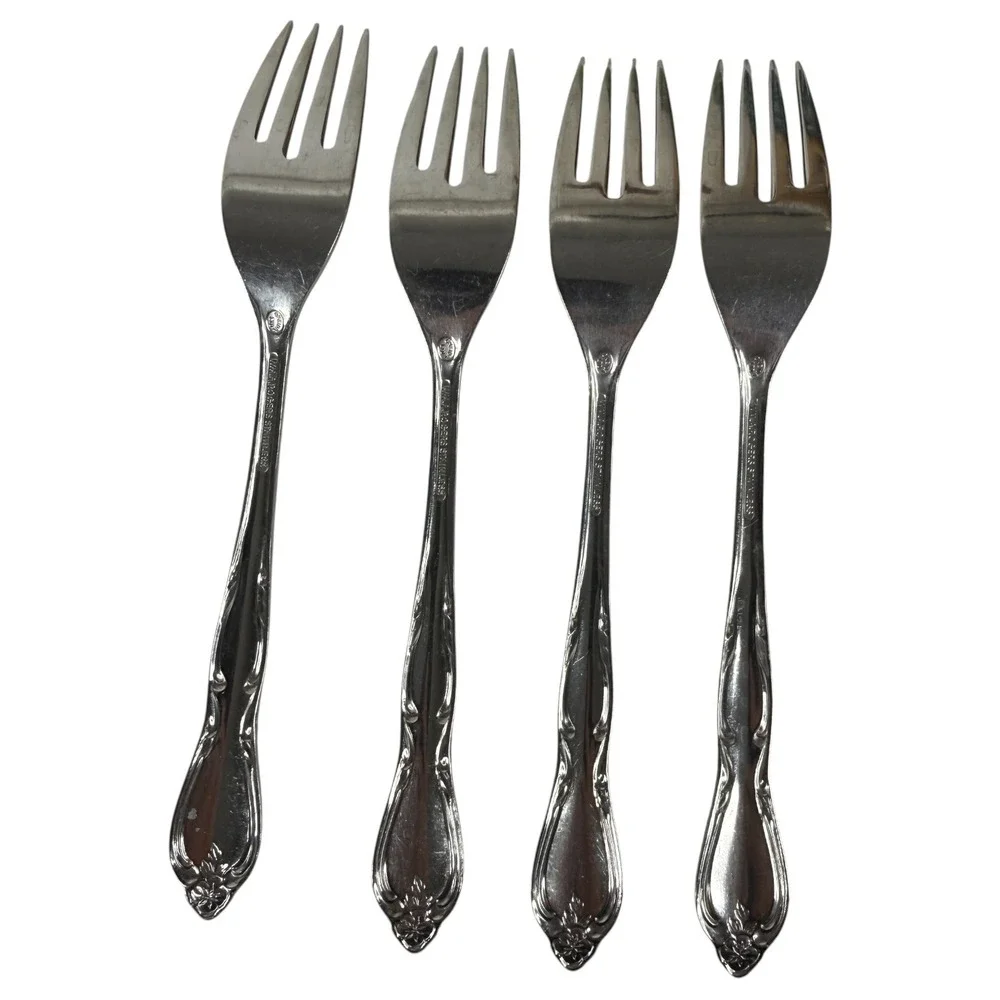 Oneida Wm A Rogers Montclair Gloria Stainless Flatware Set Fork Spoon Floral Tip